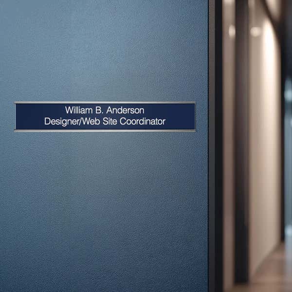 2 x 12 silver aluminum wall holder for a name plate