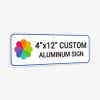 Custom Aluminum Sign 4" x 12" at an Angle to Show Thickness