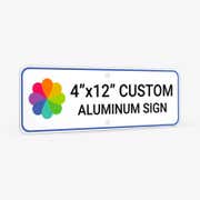 4" x 12" Custom Aluminum Sign, Heavy-Duty, Indoor/Outdoor