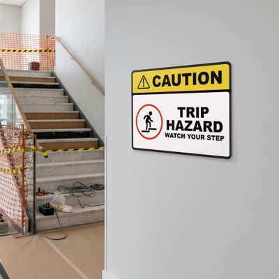 Trip Hazard Caution Sign - Watch Your Step - Aluminum or Plastic - alternate view