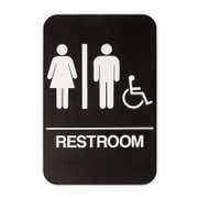 Brown Unisex Handicap 9" x 6" ADA Braille Restroom Sign