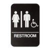 Brown Unisex Handicap 9" x 6" ADA Braille Restroom Sign