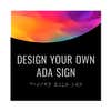 An example of the custom 2-layered modern arch ADA sign with a black foreground and rainbow gradient background
