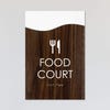 A design example for the modern flow 2-layer ADA sign with a wood grain foreground and white background