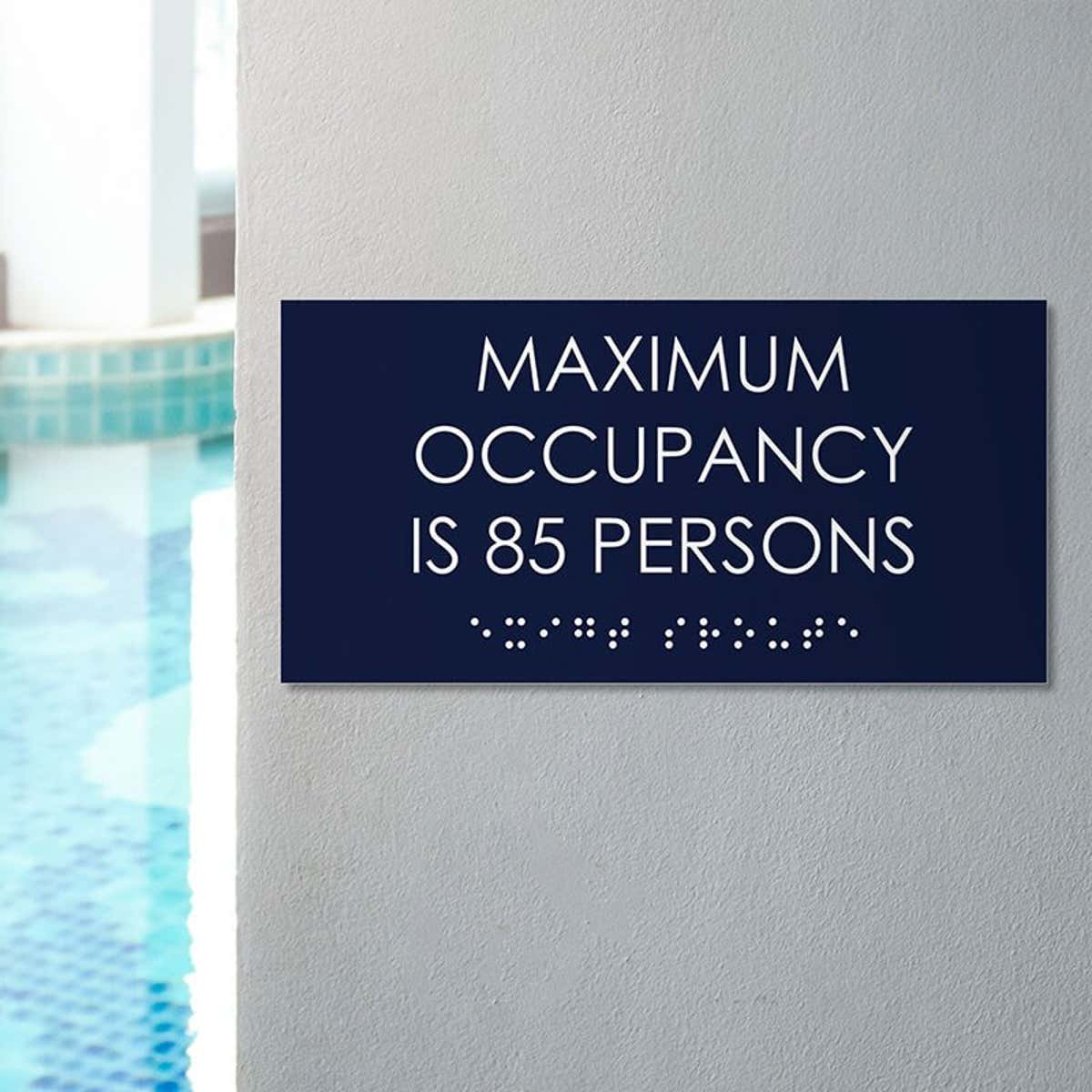 Custom ADA sign for a maximum occupancy warning