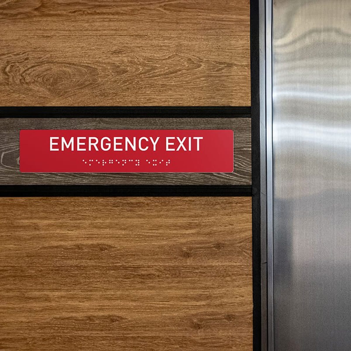 Custom ADA sign for an emergency exit