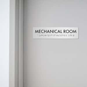 Custom ADA sign for a mechanical room