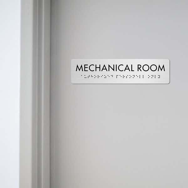 Custom ADA sign for a mechanical room
