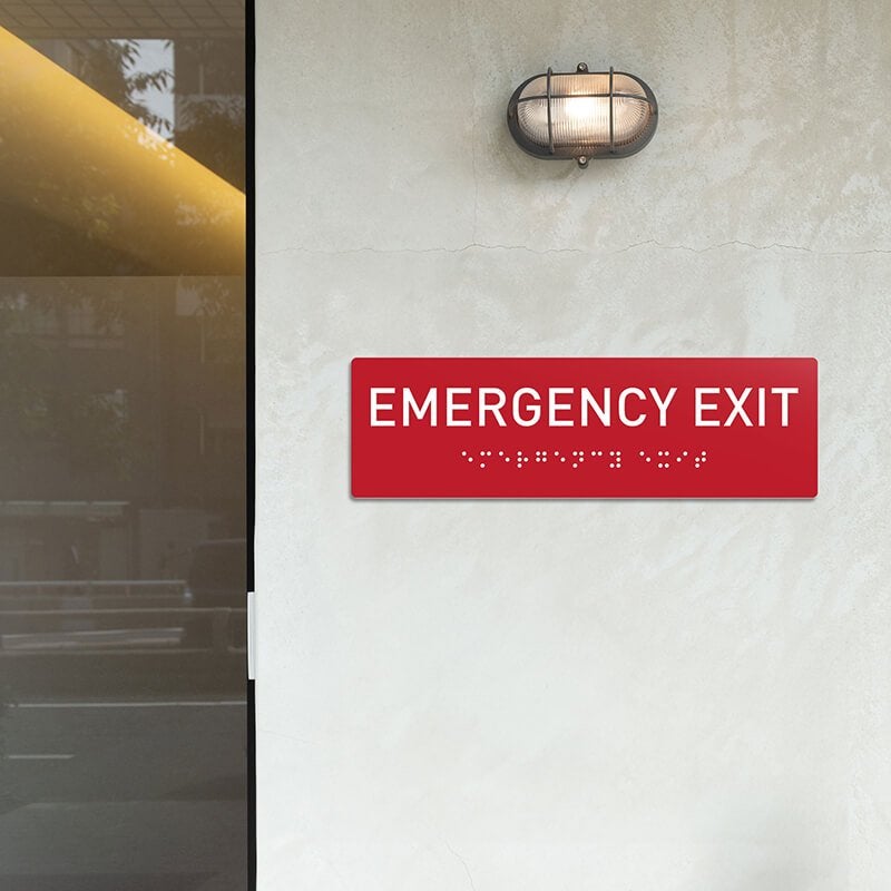 Custom ADA sign for an emergency exit