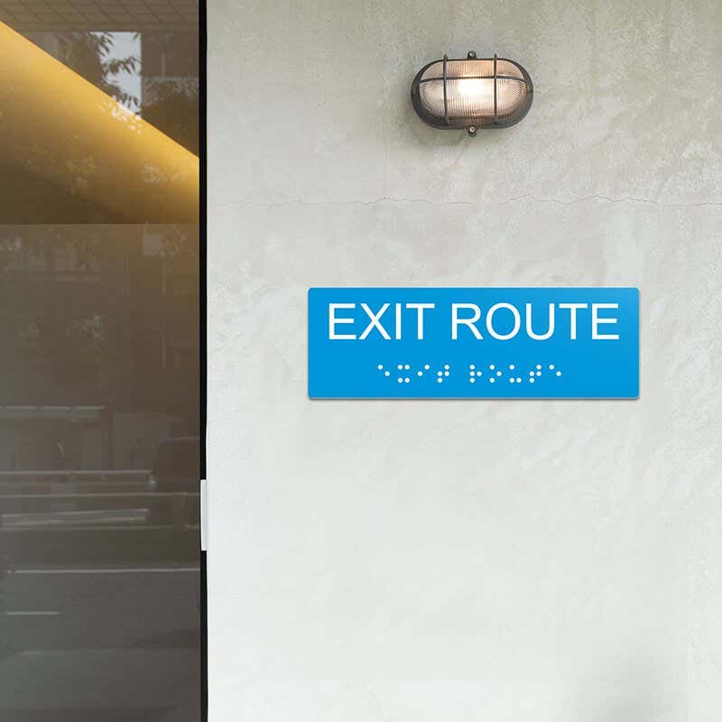 Custom ADA sign for an exit route