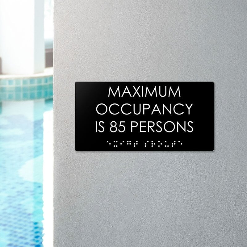 Custom ADA sign for a maximum occupancy warning Custom ADA sign for a maximum occupancy warning