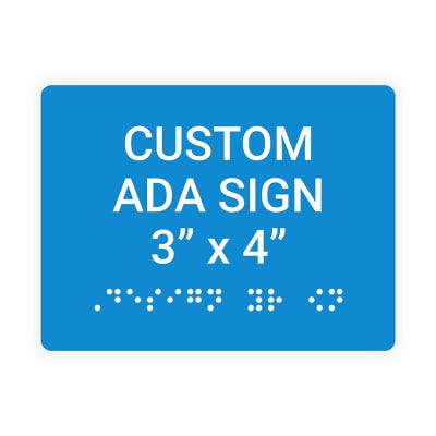 ADA Sign Horizontal 3 in x 4 in