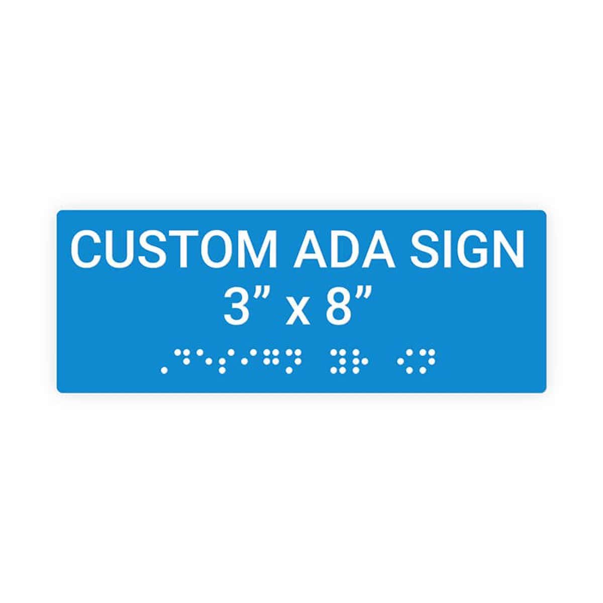 Custom ADA Sign Horizontal 3" x 8"