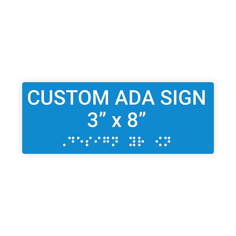 Custom ADA Sign Horizontal 3" x 8"