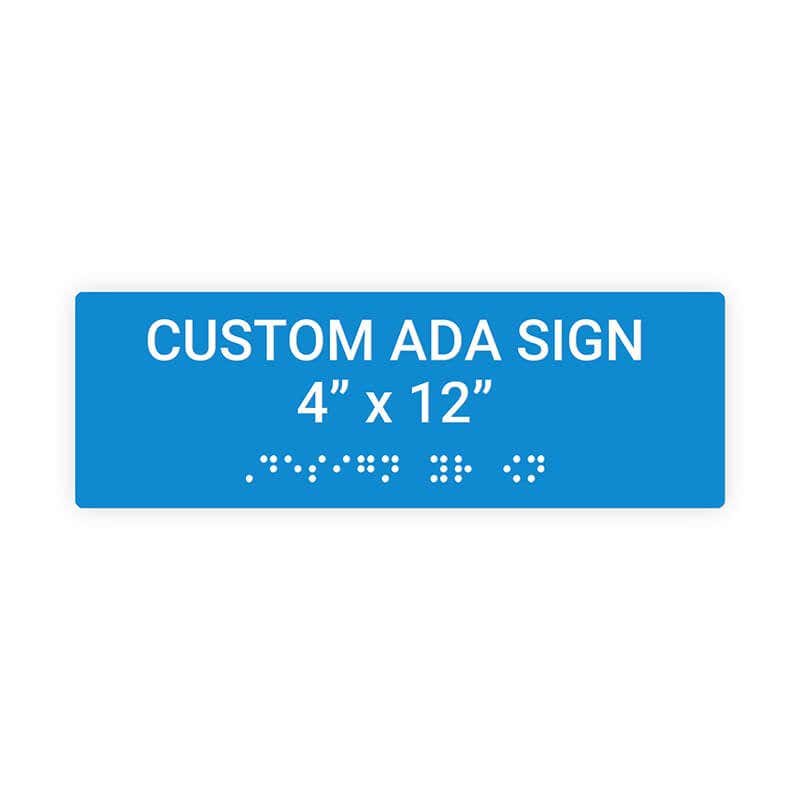 Custom ADA Sign Horizontal 4" x 12"