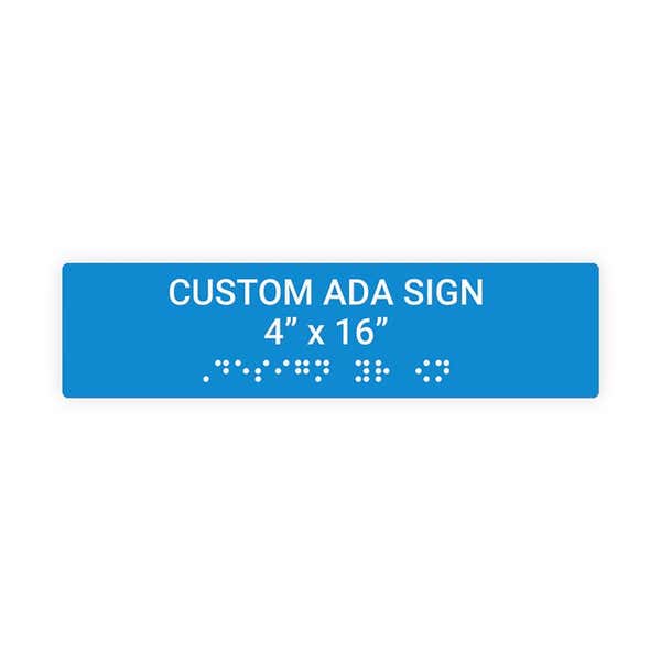 Custom ADA Sign Horizontal 4" x 16"