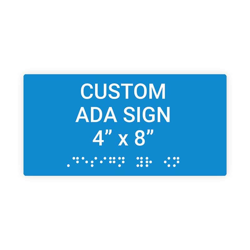 Custom ADA Sign Horizontal 4" x 8"