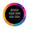 An example of a round 2-layer ADA sign with a colorful background 
