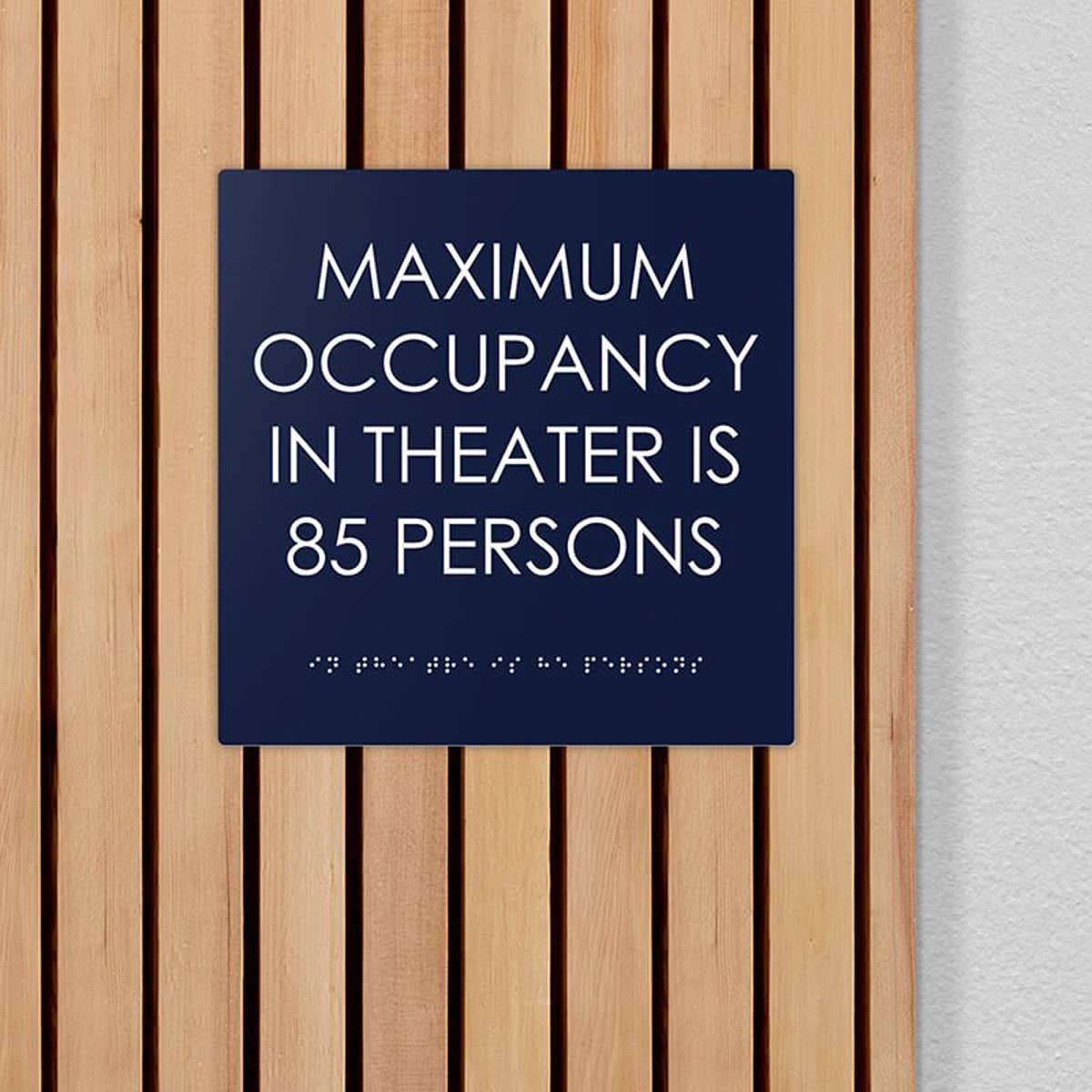 Custom ADA sign for a maximum occupancy warning