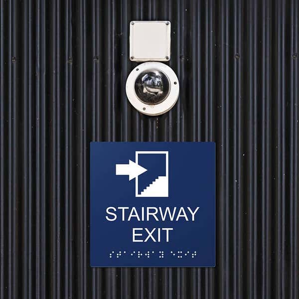 Custom ADA sign for a stairway exit