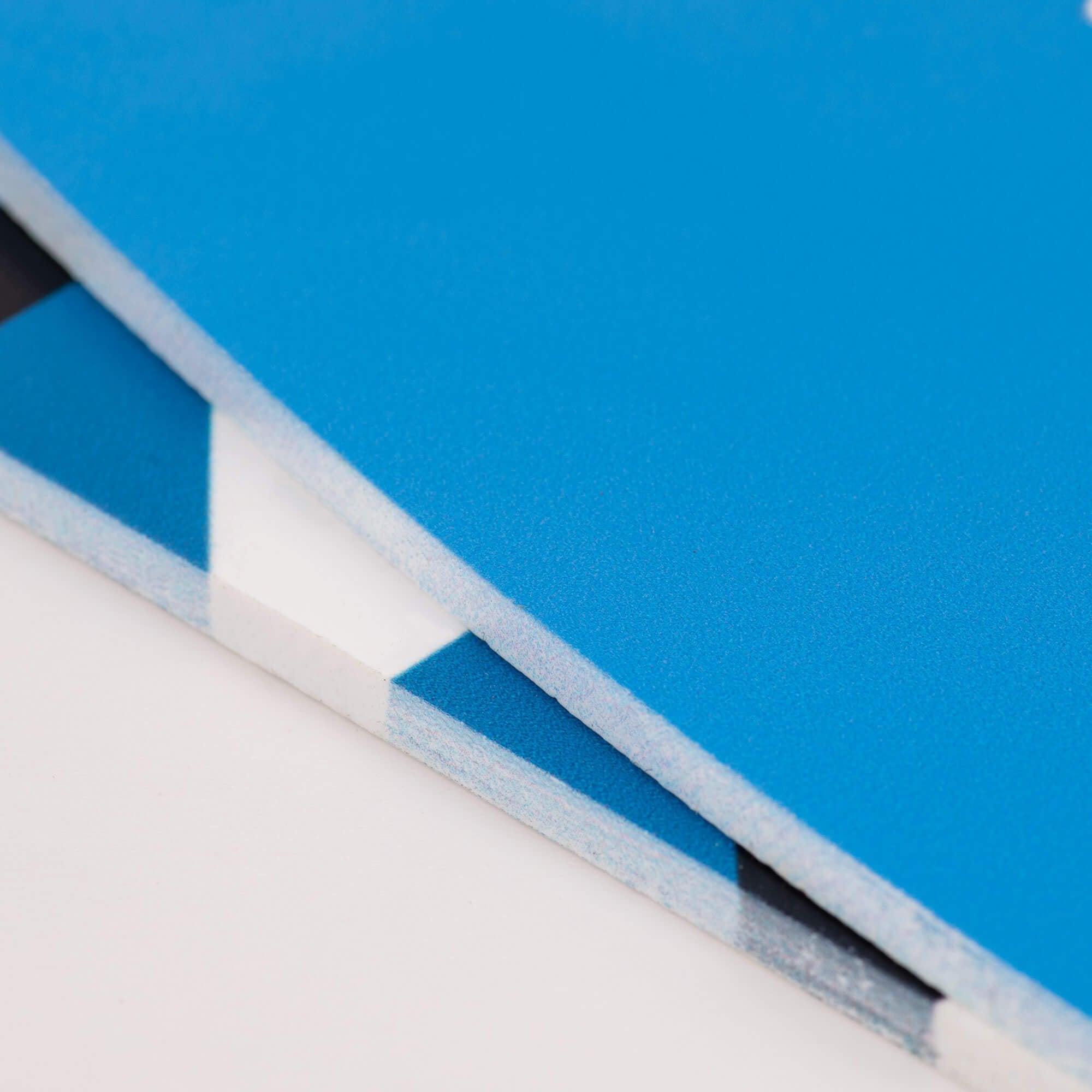 A close-up on the 2-layer modern twist ADA sign layers