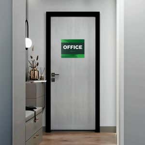 A 2-layered ADA sign for an office with a green foreground and green gradient background