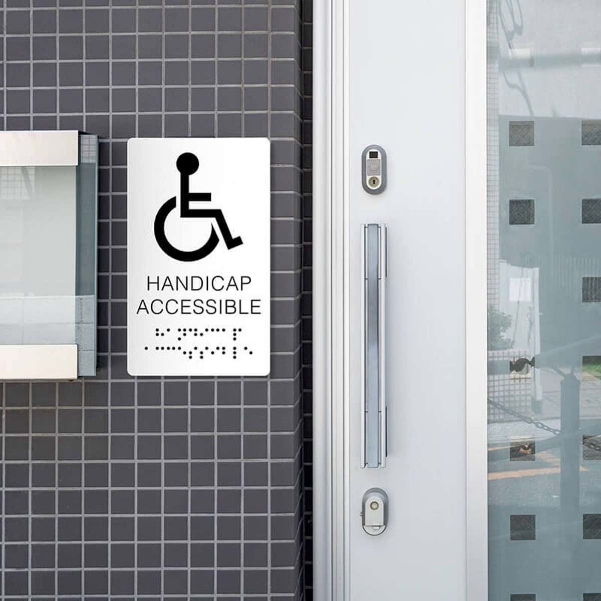 Custom ADA sign for a handicap accessible restroom