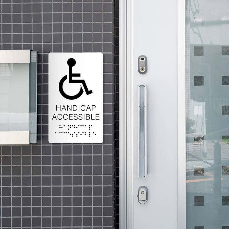 Custom ADA sign for a handicap accessible restroom