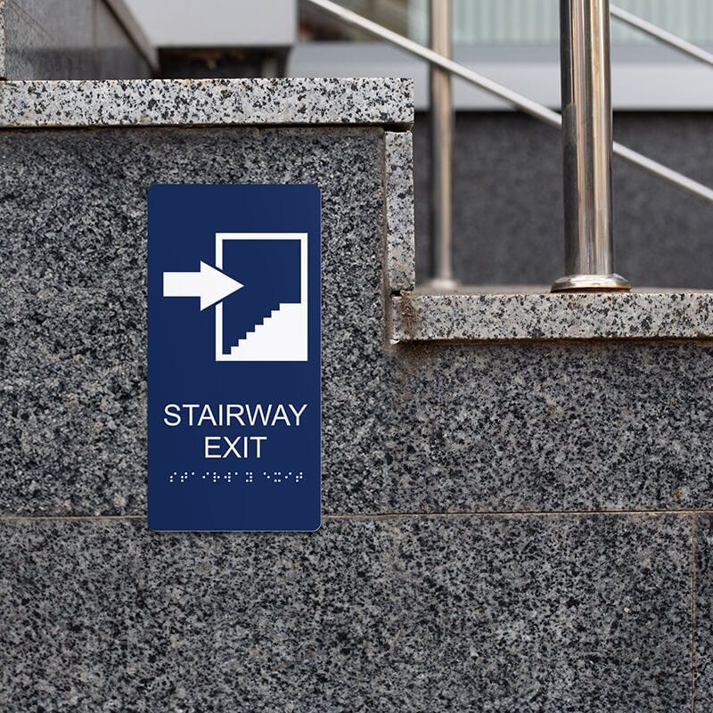 Custom ADA sign for a stairway exit