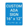Custom ADA Sign Vertical 16" x 12"
