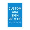 Custom ADA Sign Vertical 20" x 12"