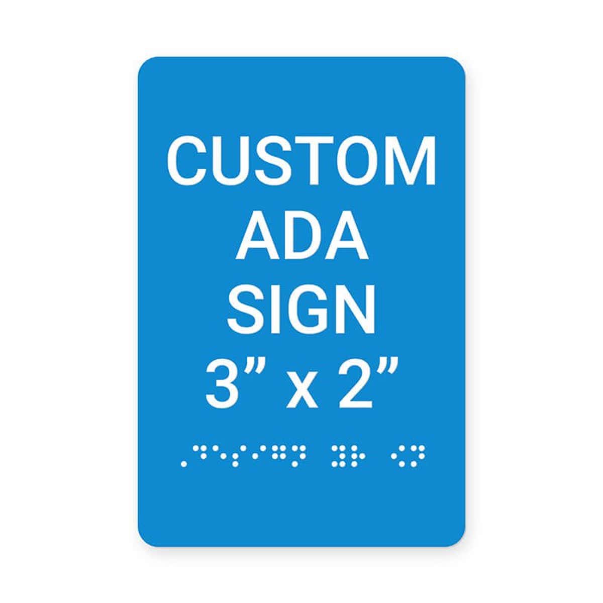 Custom ADA Sign Vertical 3" x 2"