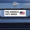 Pro America Anti-Biden bumper sticker on a gray car