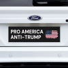 Pro America Anti Trump bumper sticker on a white truck