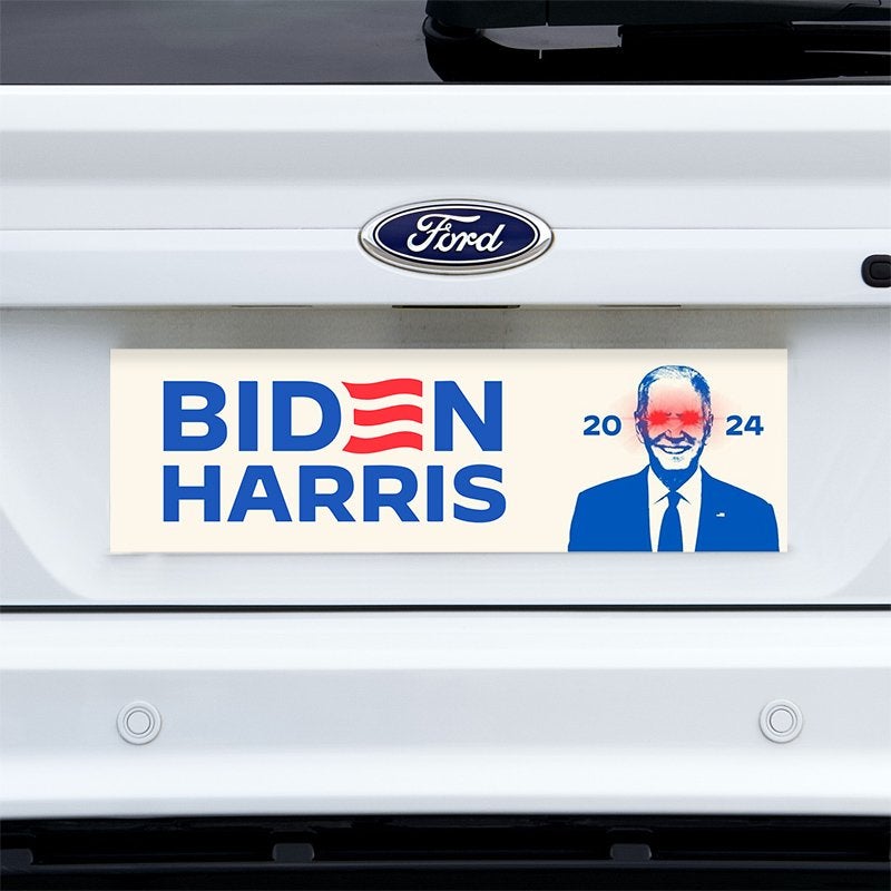 Dark Brandon Bumper Sticker on a white truck