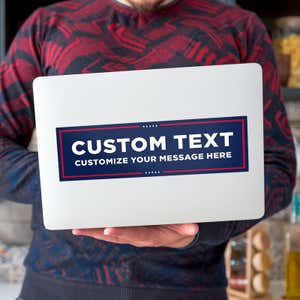 MAGA Custom Trump Bumper Sticker on a laptop