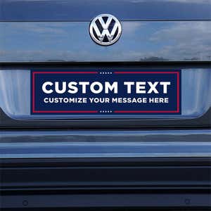 MAGA Custom Trump Bumper Sticker on a gray car