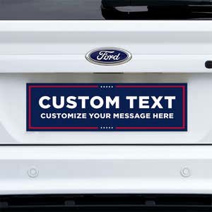 MAGA Custom Trump Bumper Sticker on a white truck