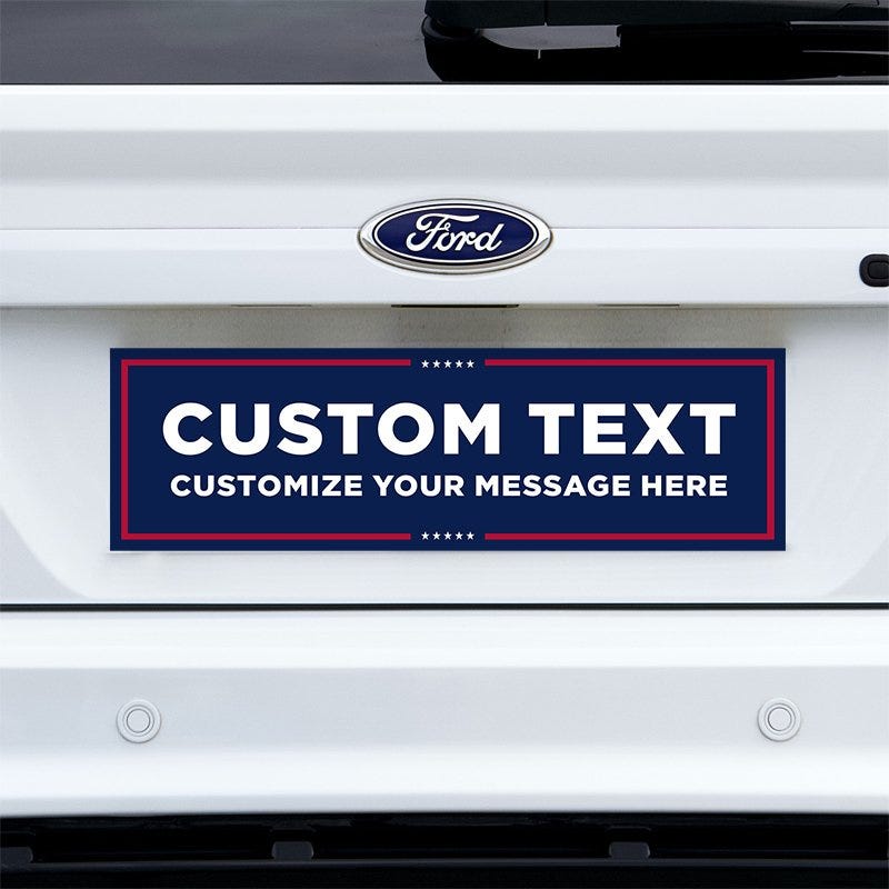 MAGA Custom Trump Bumper Sticker on a white truck