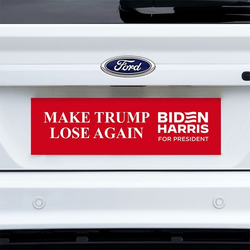 Make Trump Lose Bumper Sticker on a white truck