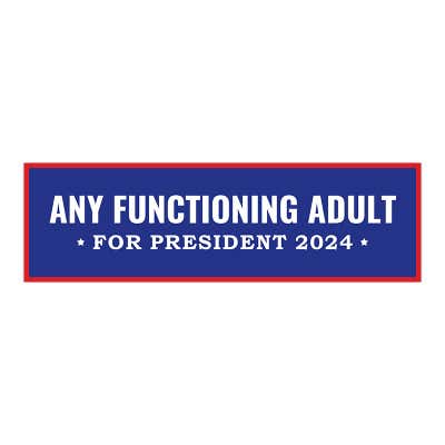 Any Functioning Adult | Funny Political Bumper Sticker