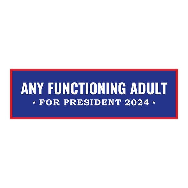 Any Functioning Adult | Funny Political Bumper Sticker