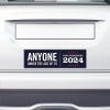 Anyone Under 70 bumper sticker on the bumper of a white car