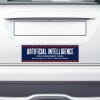 Artificial Intelligence Bumper Sticker on the bumper of a white car