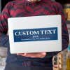 Custom Text Political Bumper Sticker on a laptop