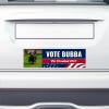 Custom Photo Political Bumper Sticker on the bumper of a white car