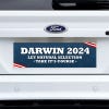 Darwin Political Bumper Sticker on a white truck