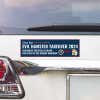 Evil Hamster Political Bumper Sticker above a white car's tail light