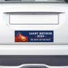 Giant Meteor Bumper Sticker on the bumper of a white car