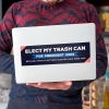 Elect My Trash Can Bumper Sticker on a laptop